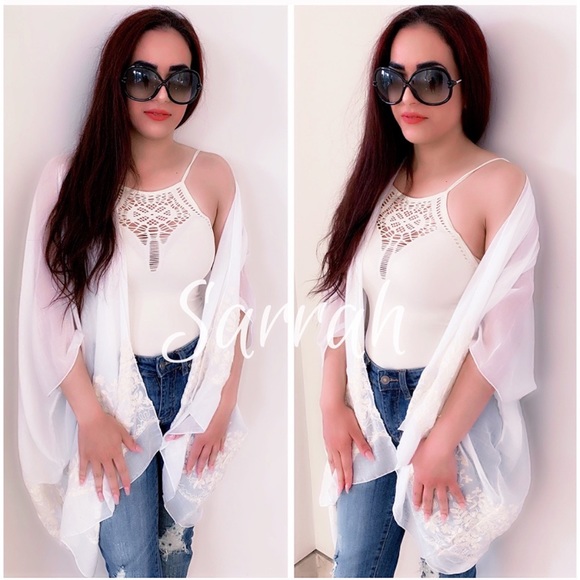 Restocked New Boho Floral Embroidered Kimono - Picture 5 of 8